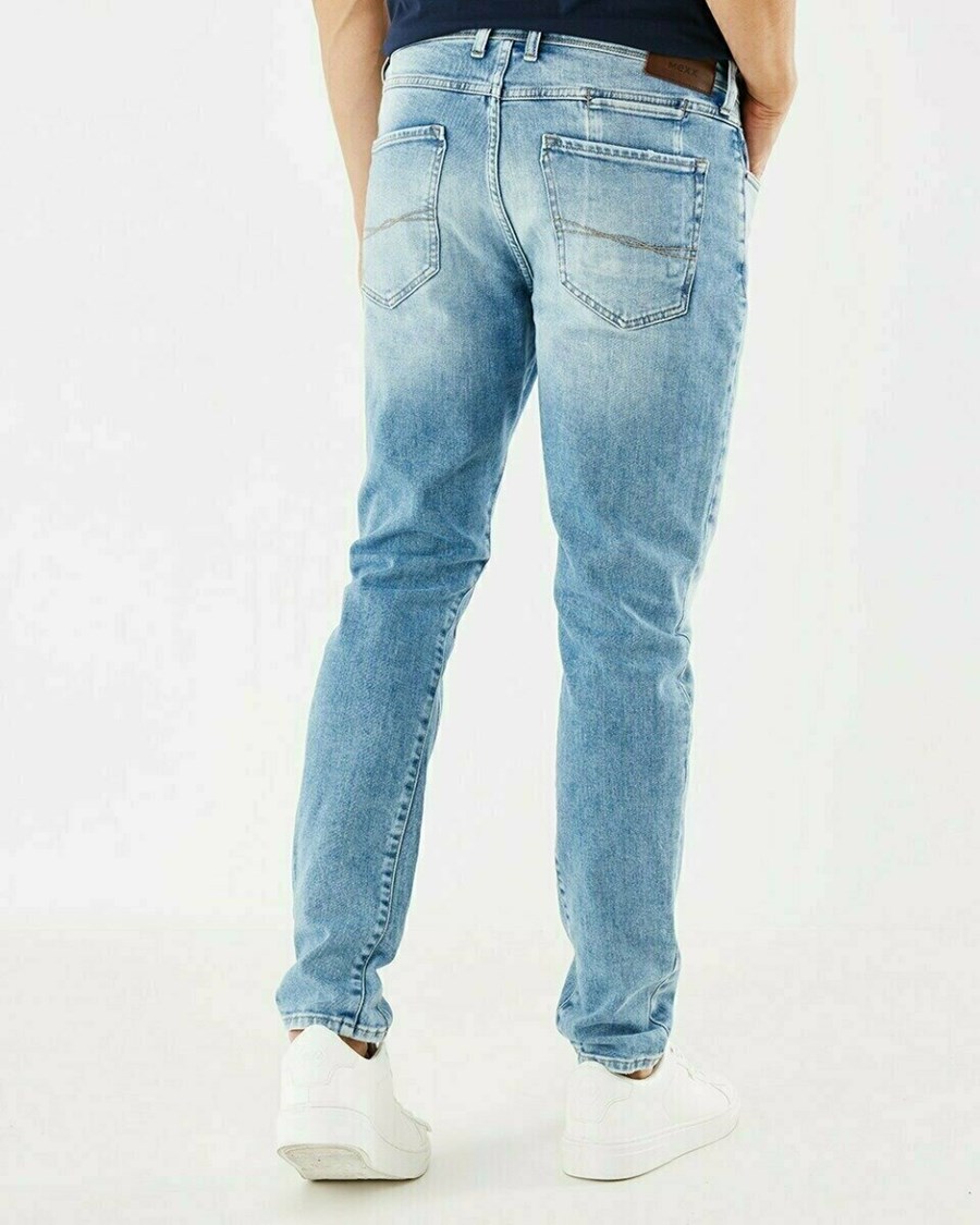 Mexx ADAM Mid waist/ Tapered leg jeans Light Bleach Niebieskie | RCILV4023