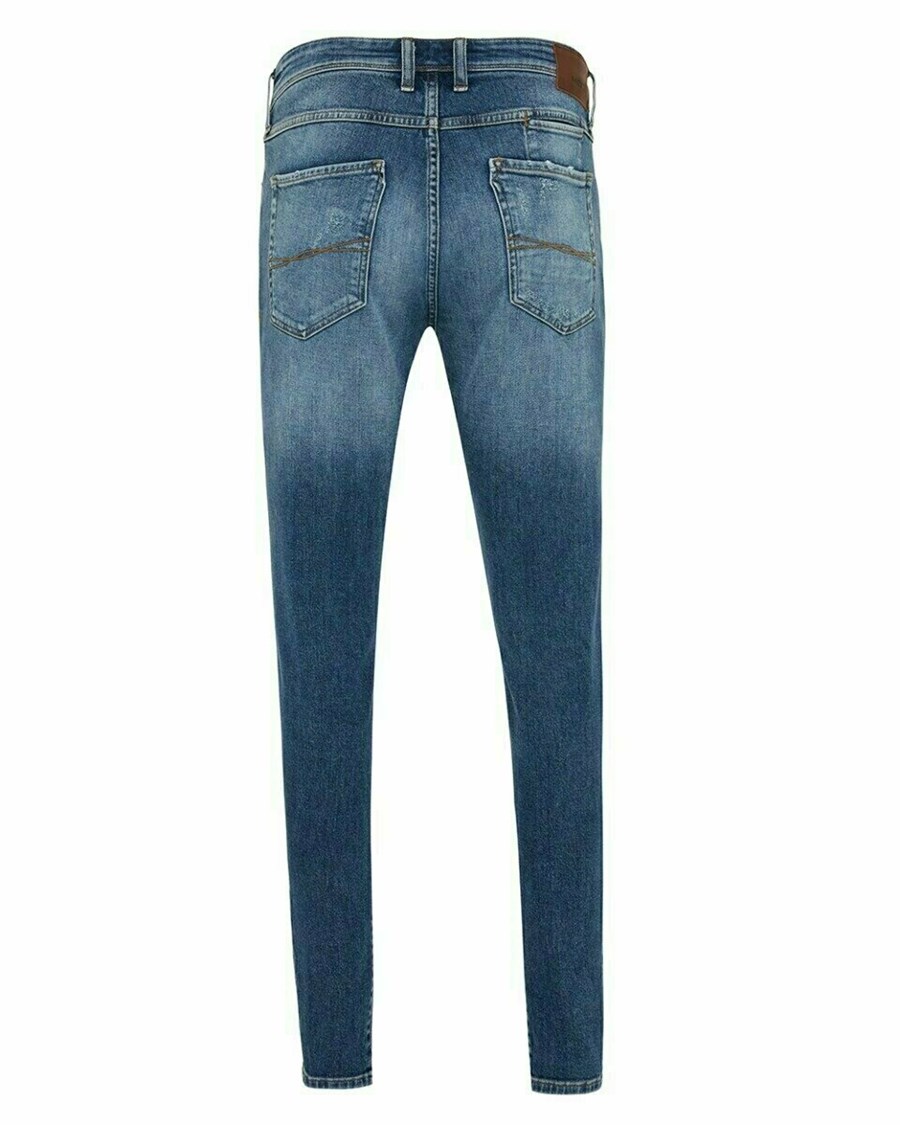 Mexx ADAM Mid waist/ Tapered leg jeans Medium Vintage Niebieskie | JHXIE8530