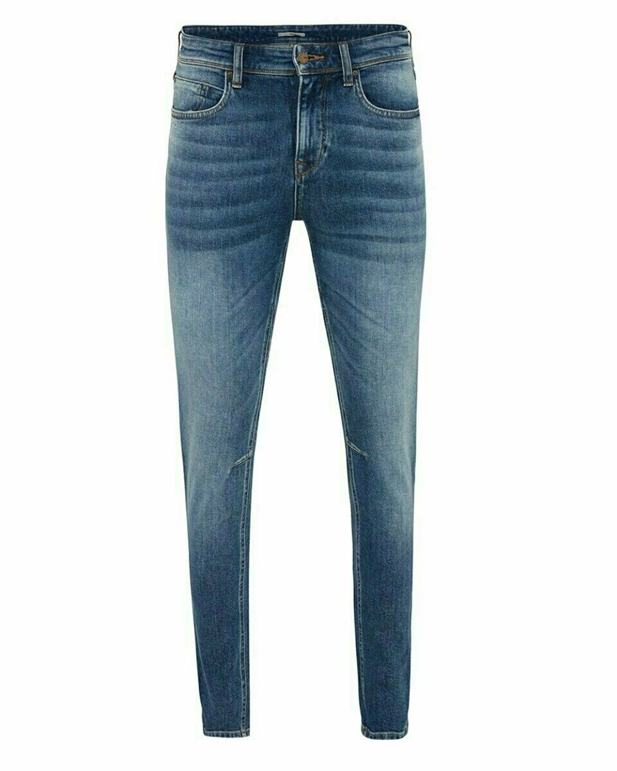 Mexx ADAM Mid waist/ Tapered leg jeans Medium Vintage Niebieskie | TPEBM3791