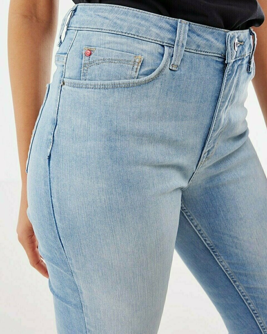 Mexx ANDREA High waist/ Chudy leg jeans Light Vintage Niebieskie | QHTDX7162