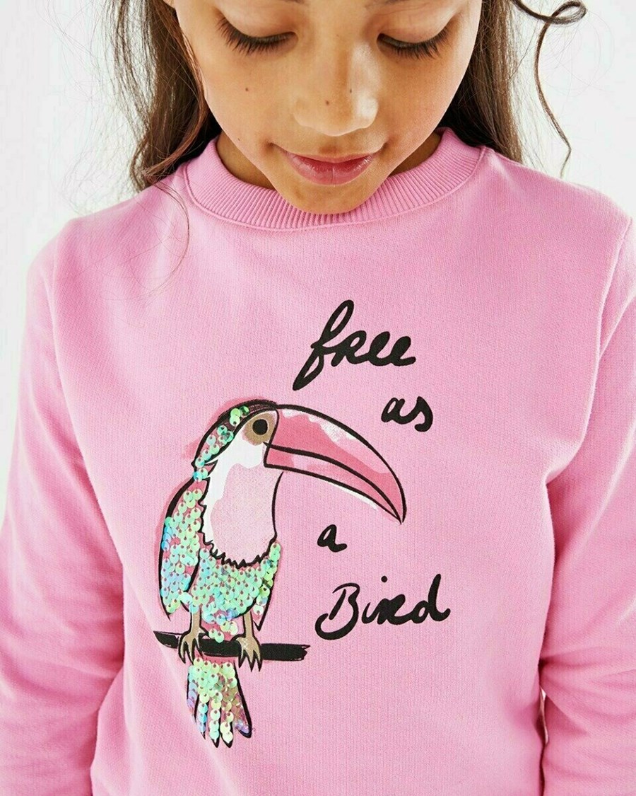 Mexx Artwork sweater Pink Różowe | KQNRF5496