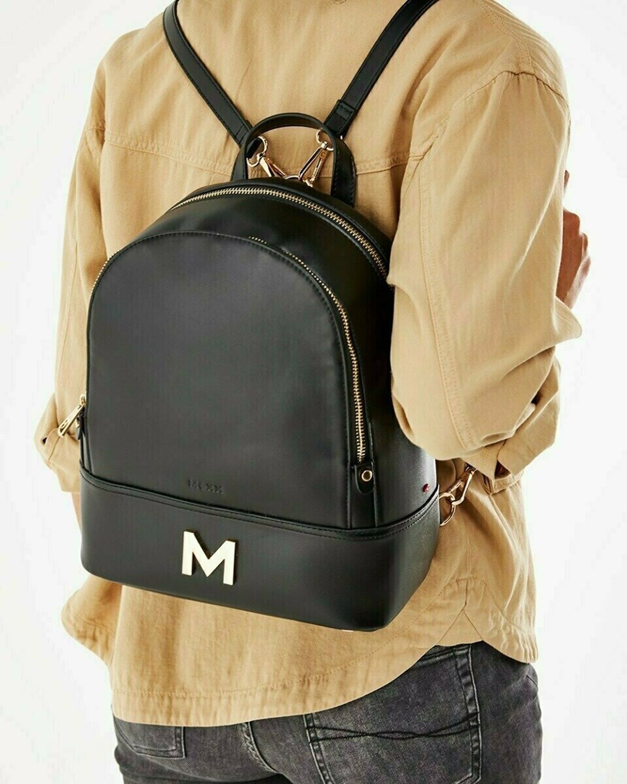 Mexx Backpack Black Srebrne | EBKSF9574