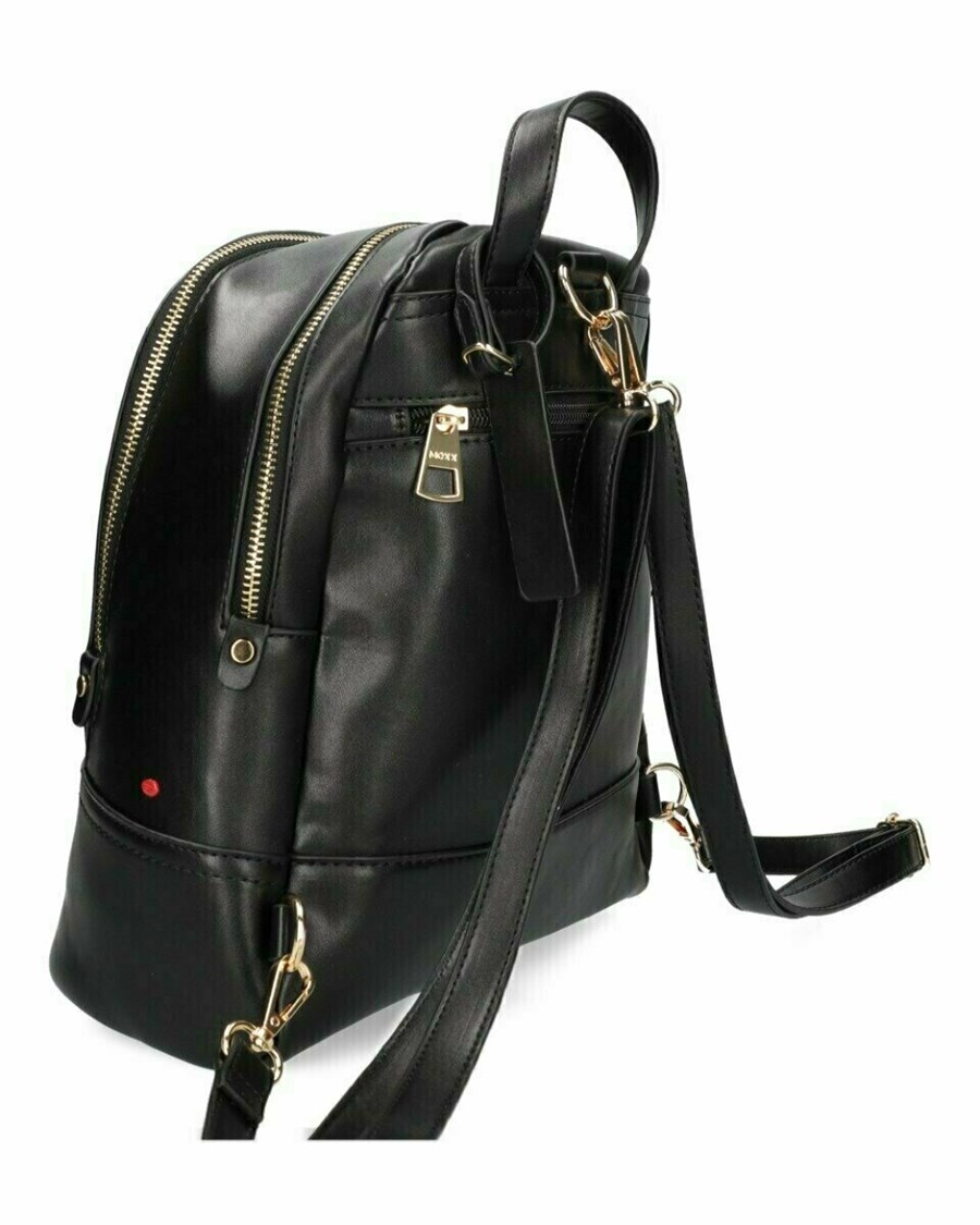 Mexx Backpack Black Srebrne | EBKSF9574