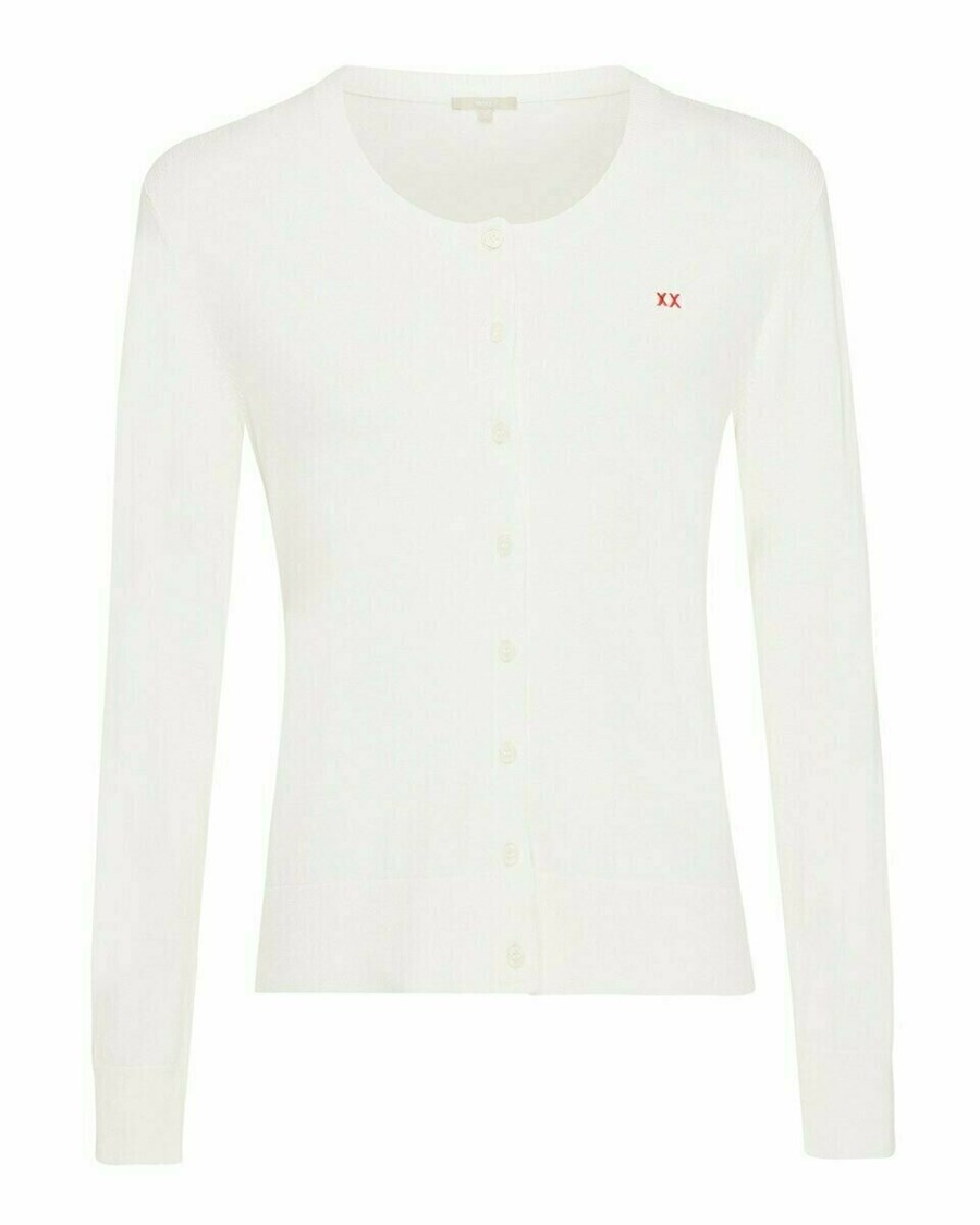 Mexx Basic knit cardigan Off White Białe | TEXIO9146