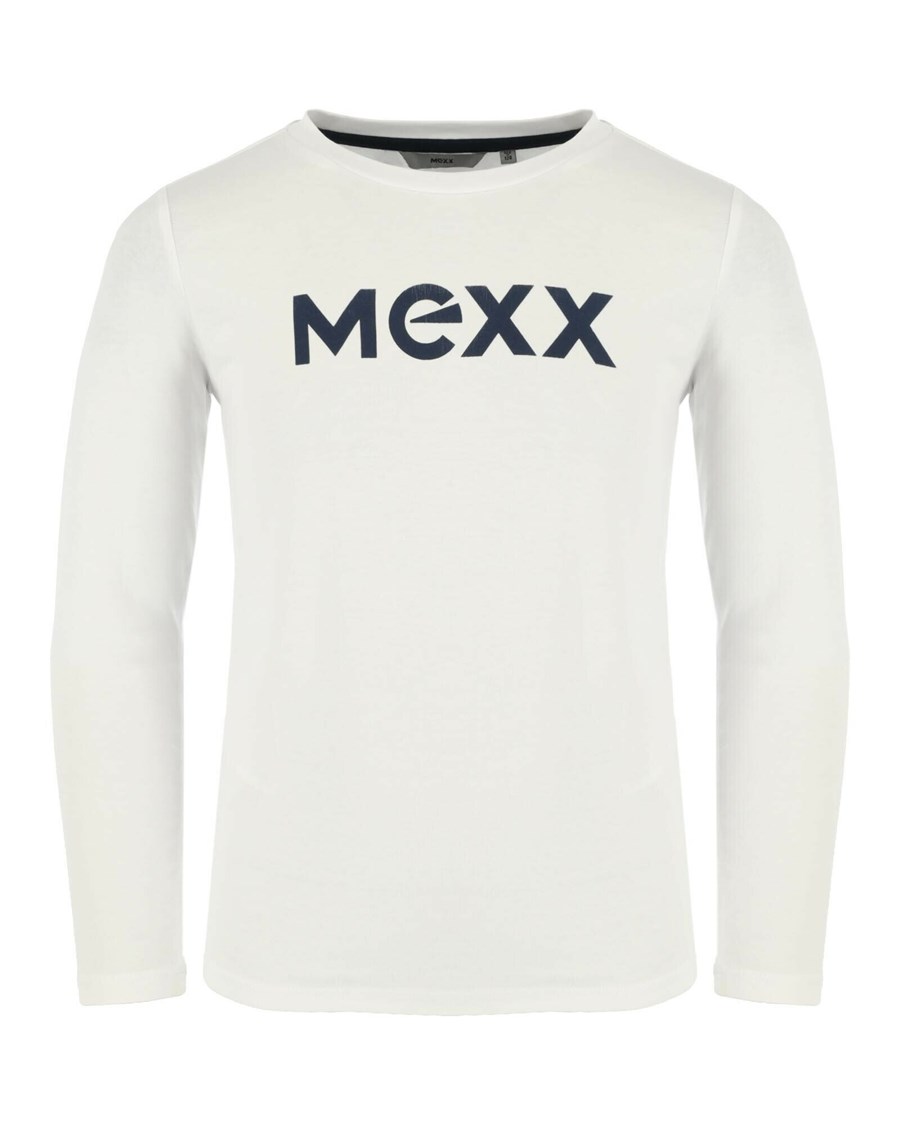 Mexx Basic long sleeve tee White Białe | UVFQC9732