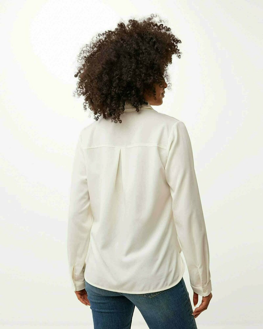 Mexx Basic longsleeve blouse White Białe | JTRGV4308