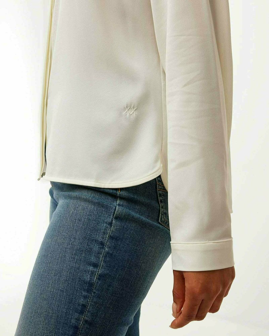 Mexx Basic longsleeve blouse White Białe | JTRGV4308