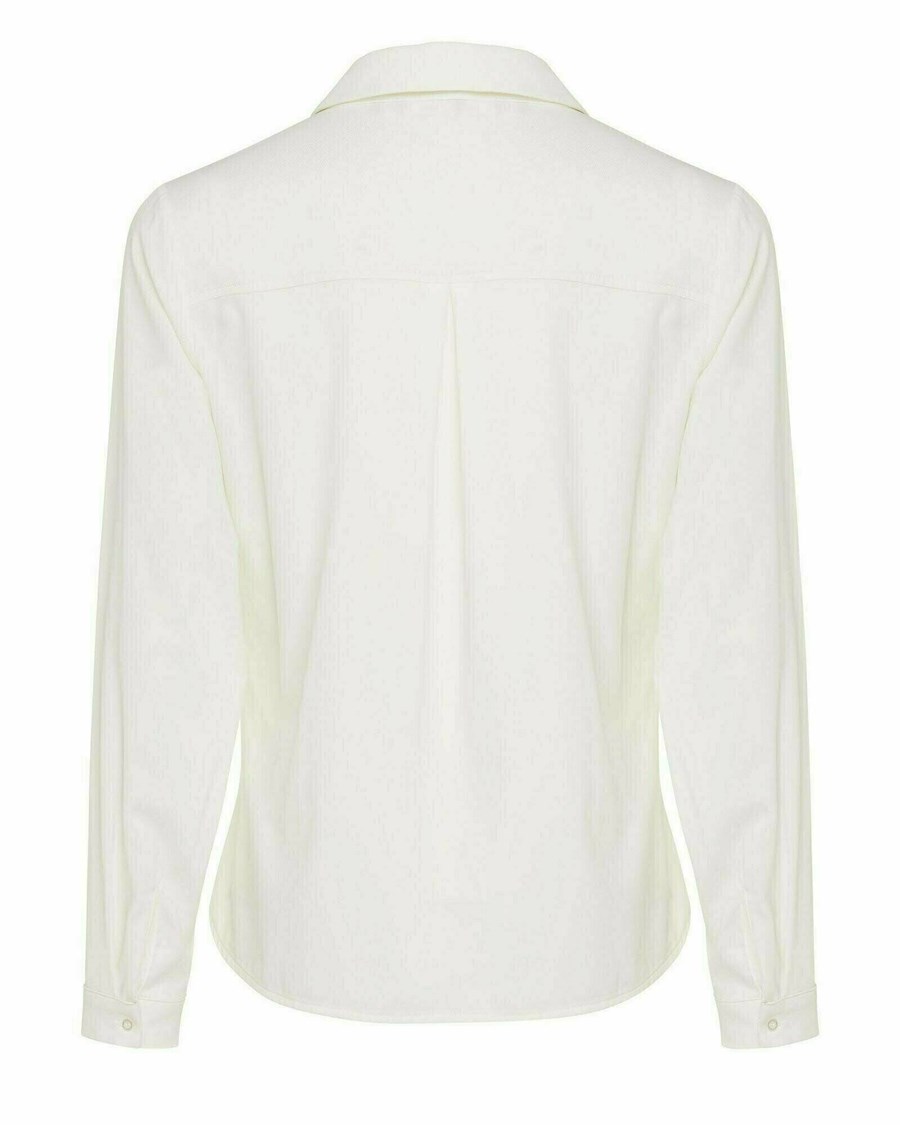 Mexx Basic longsleeve blouse White Białe | JTRGV4308