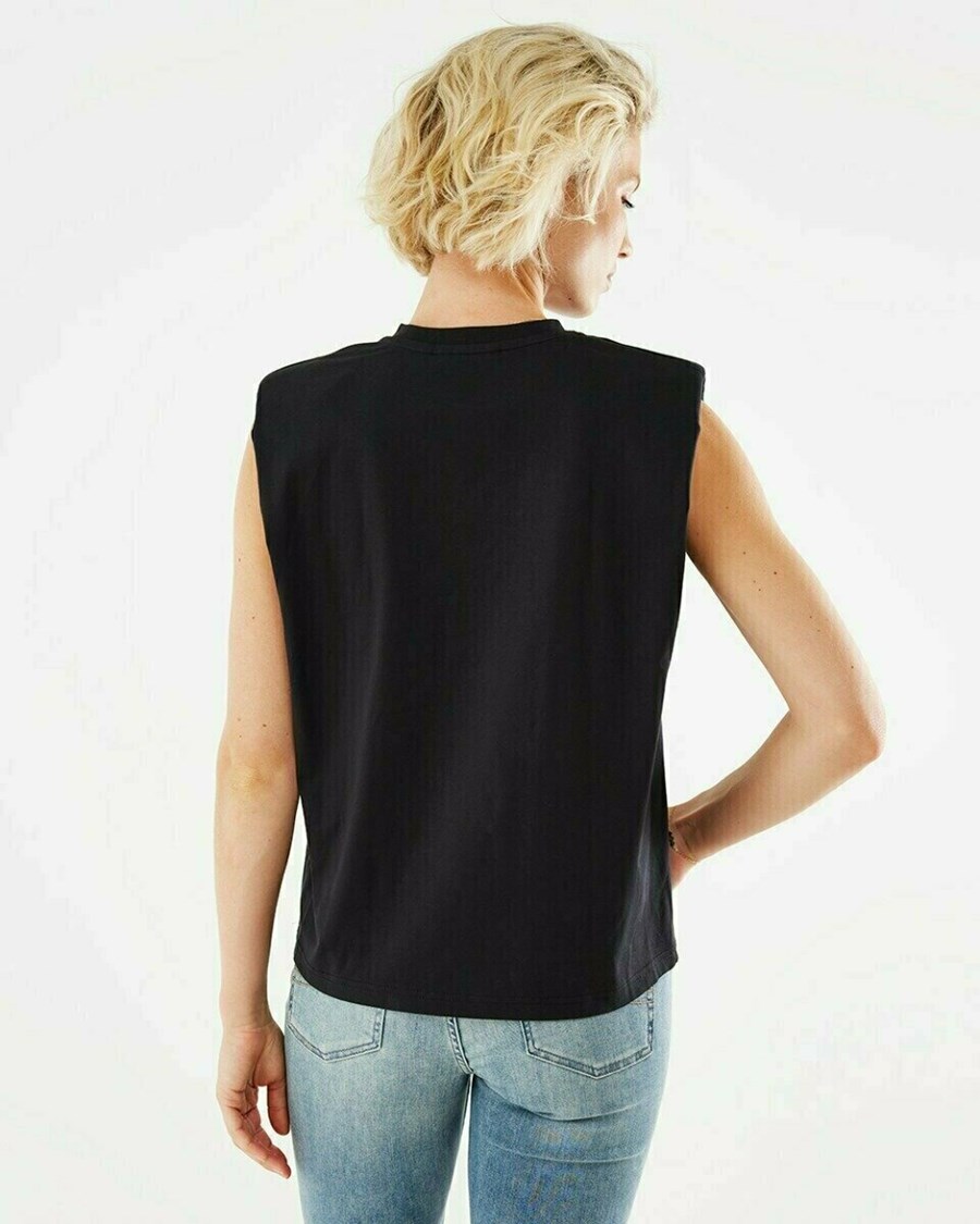 Mexx Bez Rękawów shoulderpad top Black Czarne | QVIAX3859