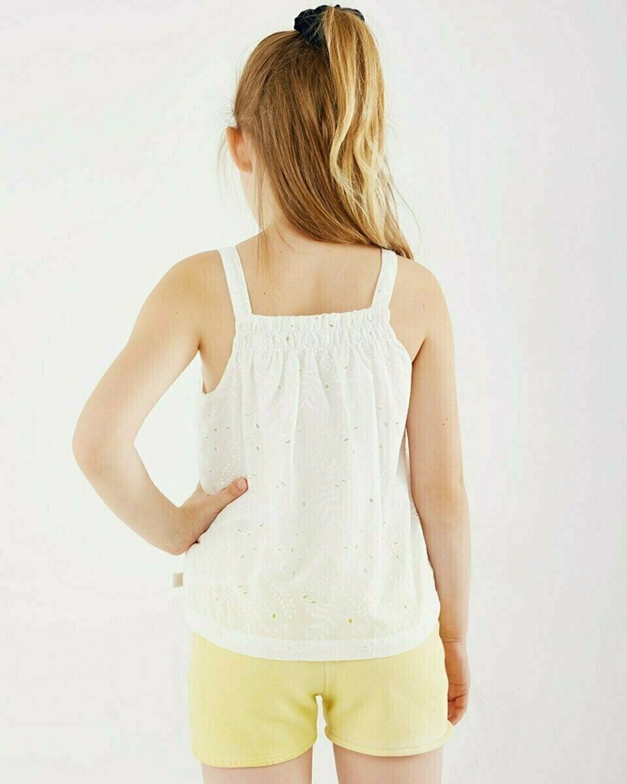 Mexx Broidery top Off white Białe | LXHSR3046