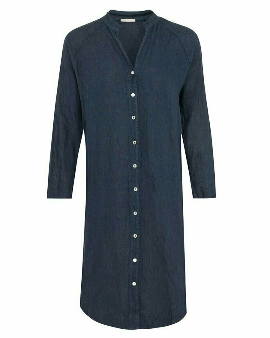 Mexx Button through dress Navy Niebieskie | EDTQI7149