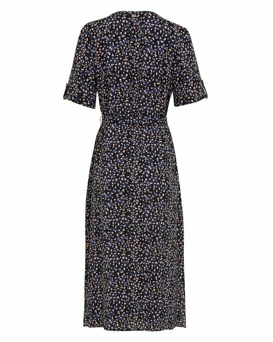 Mexx Button through dress Navy Niebieskie | MOVBT2835