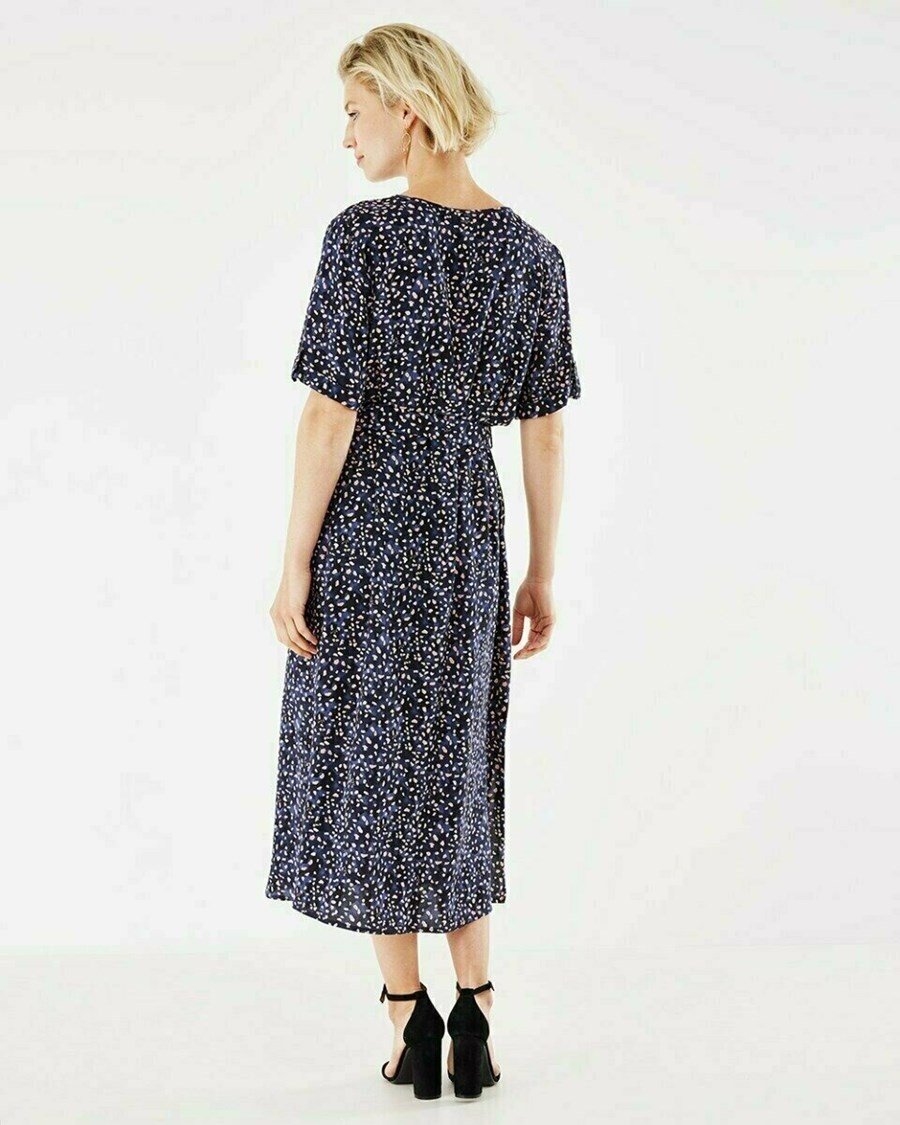 Mexx Button through dress Navy Niebieskie | MOVBT2835