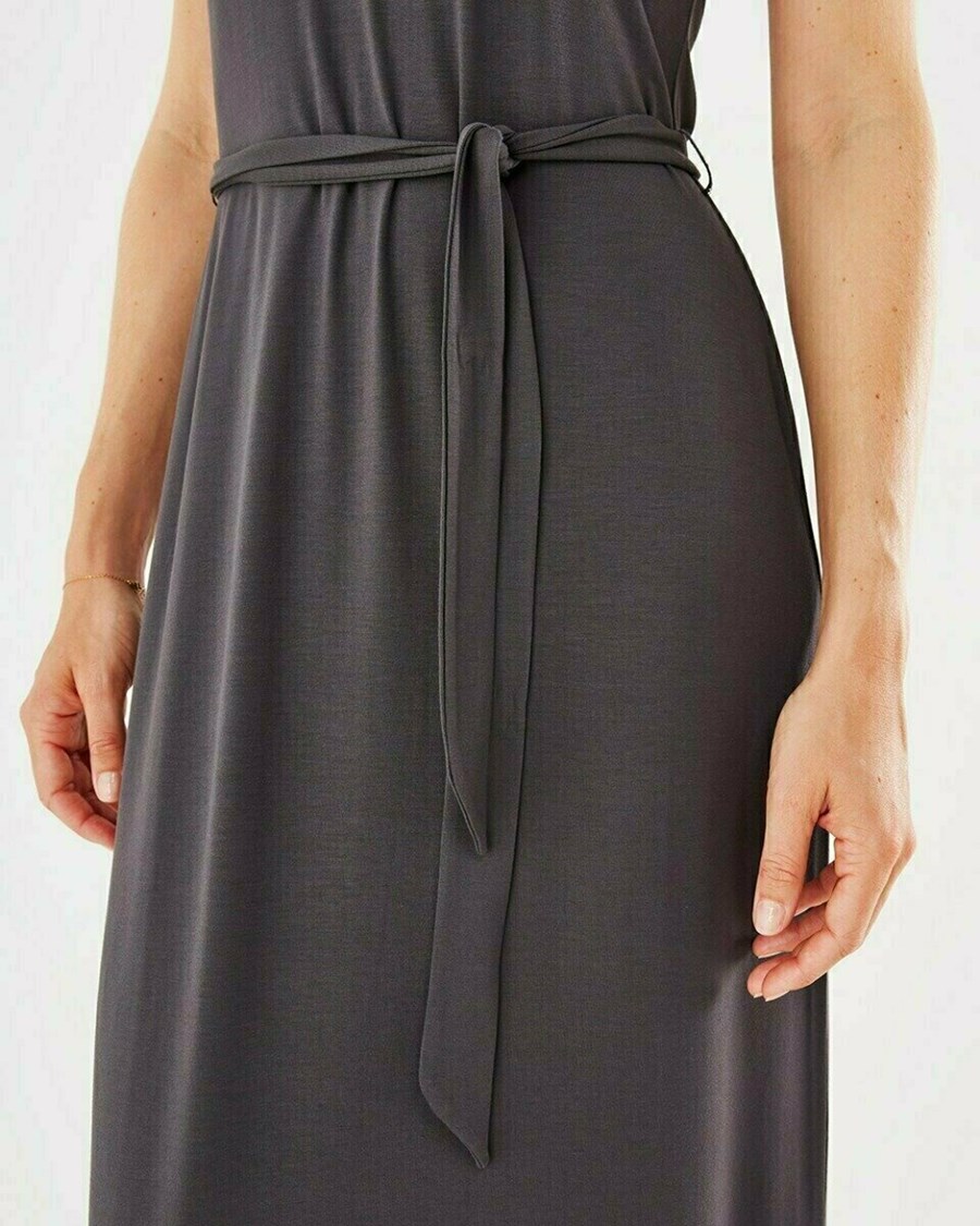 Mexx Capsleeve long dress Dark Grey Szare | YOVGU7421