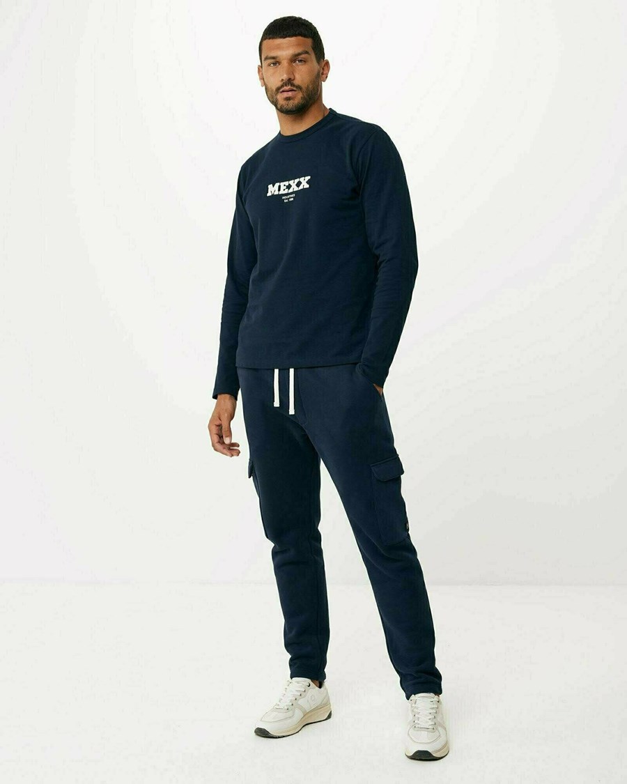 Mexx Cargo sweatpants Navy Niebieskie | UTENM1650