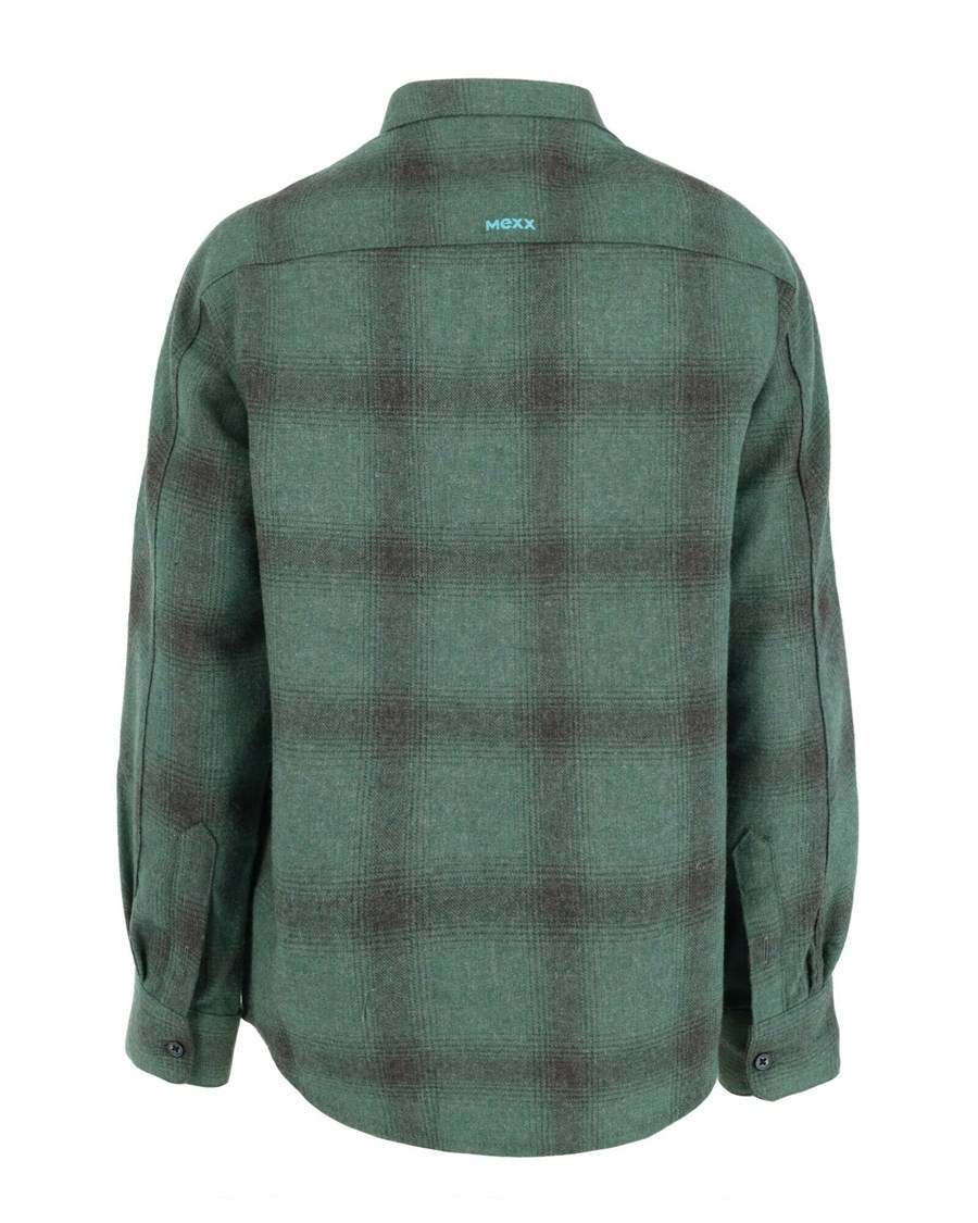 Mexx Checked zip through shirt Dark Green Zielone | TQCAI0947