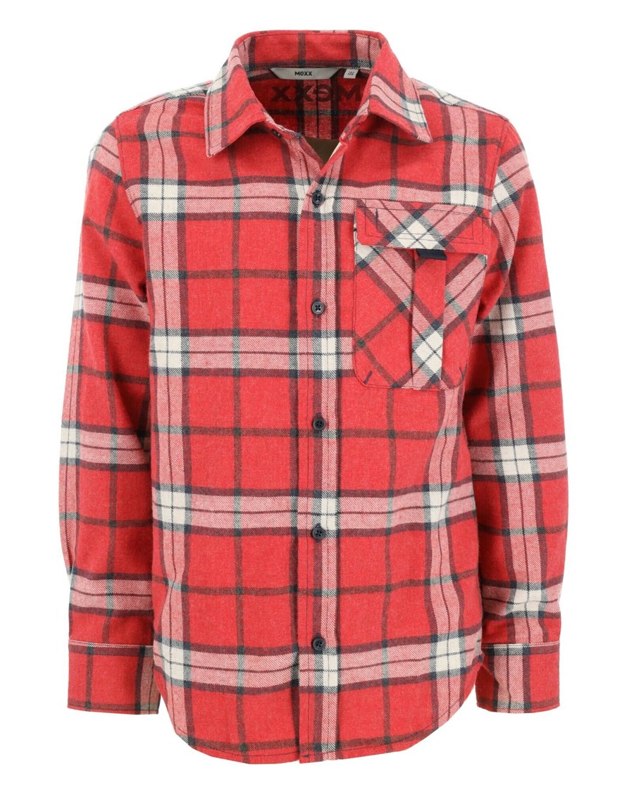 Mexx Checked zip through shirt Red Czerwone | JUGPC1295