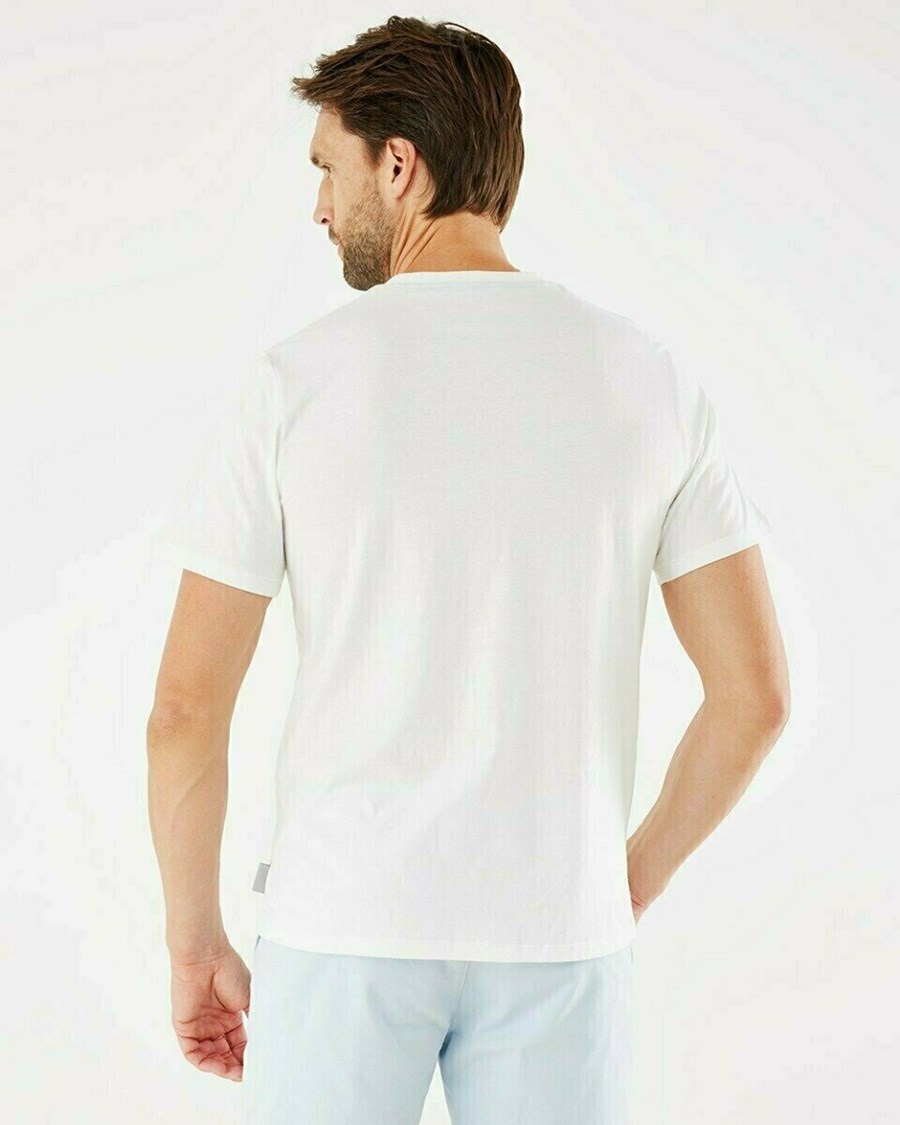 Mexx Chest print t-shirt Off white Białe | ACQVN8516