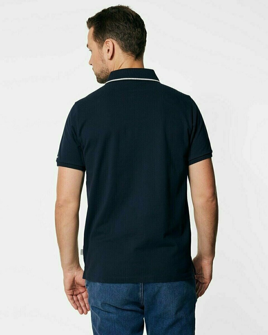 Mexx Colourblock pique polo Navy Niebieskie | XBAKY8013