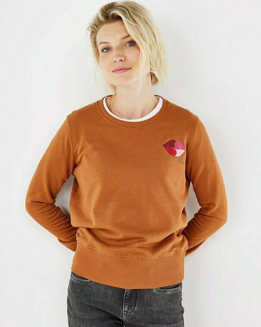 Mexx Crew neck sweater Brown Brązowe | KICTS9052