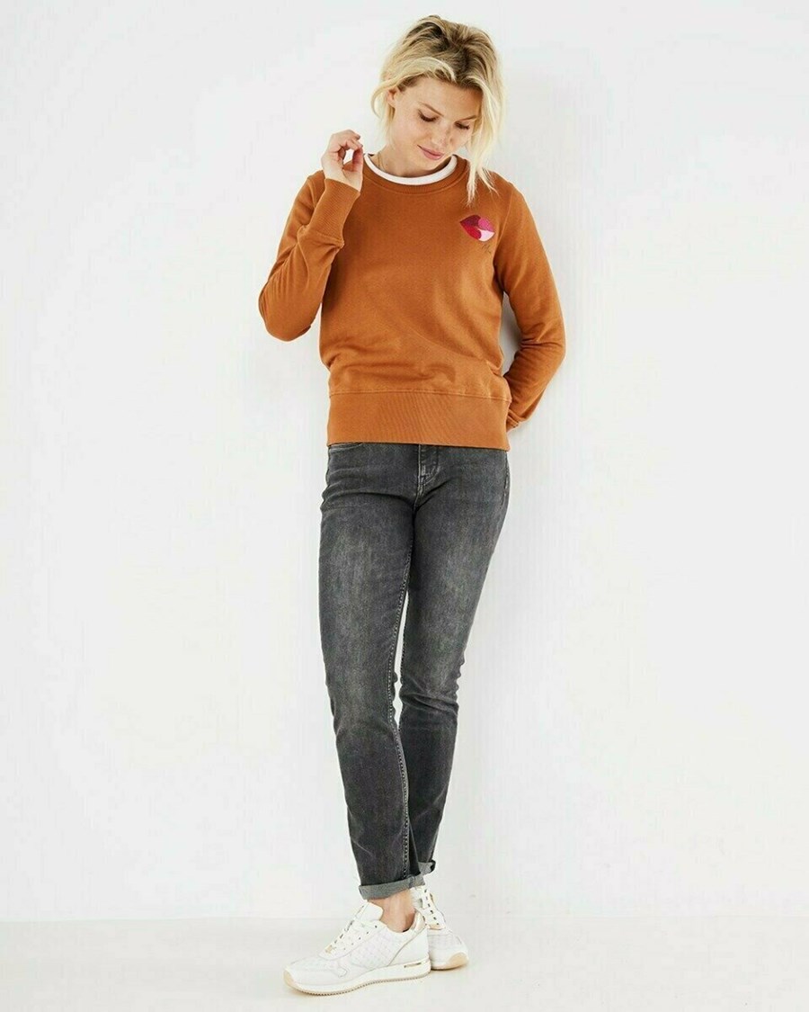 Mexx Crew neck sweater Brown Brązowe | KICTS9052