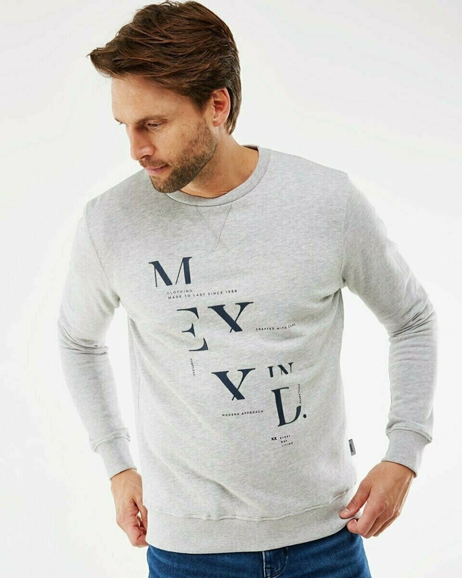 Mexx Crew neck sweatshirt Grey Melee Szare | TFEKH7842