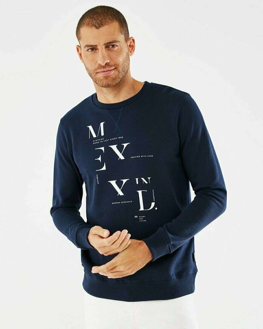 Mexx Crew neck sweatshirt Navy Niebieskie | IXOAY4163