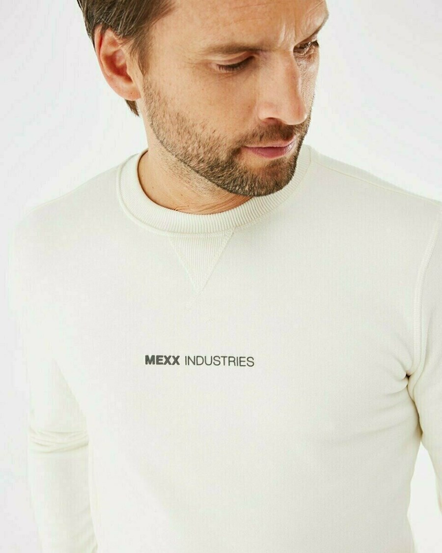 Mexx Crew neck sweatshirt Off White Białe | YCFGE4853