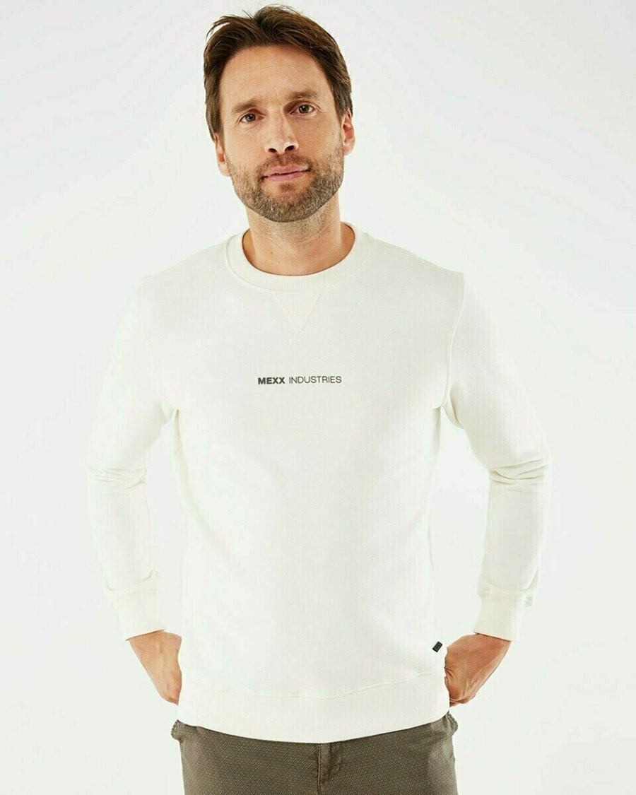 Mexx Crew neck sweatshirt Off White Białe | YCFGE4853