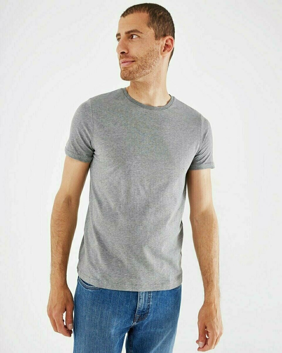 Mexx Crewneck T-Shirt Grey Melange Szare | DURFP1043