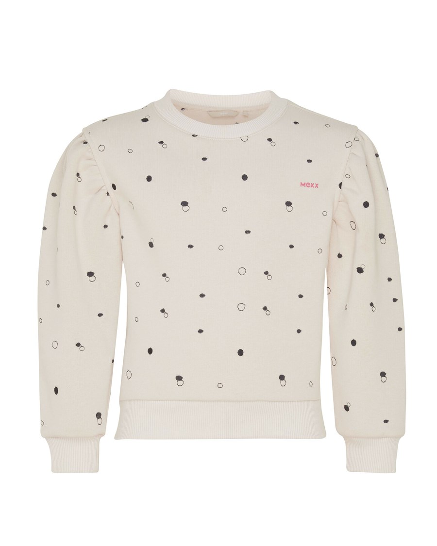 Mexx Crewneck embroidery sweater Off White Białe | AROEQ4936