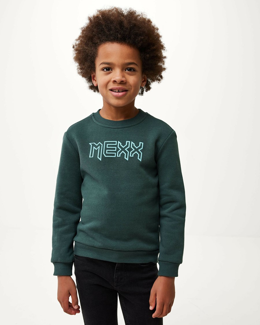 Mexx Crewneck logo carrier Dark Green Zielone | HWPMS8436