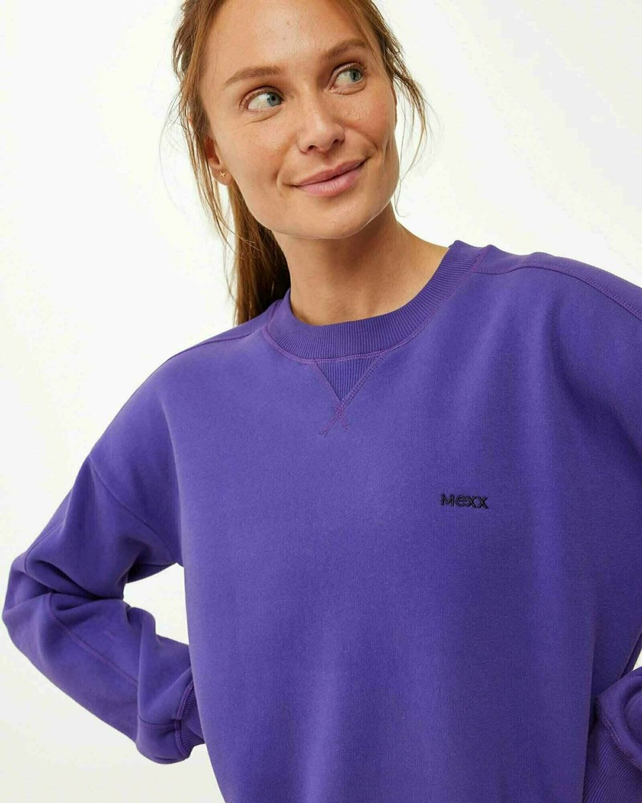 Mexx Crewneck sweater Bright Purple Fioletowe | MNEUZ9081