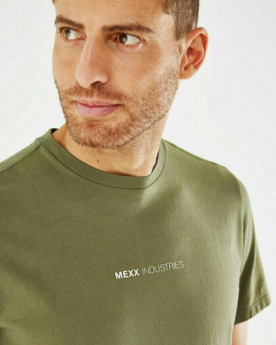 Mexx Crewneck t-shirt Army Green Zielone | UISGY0954