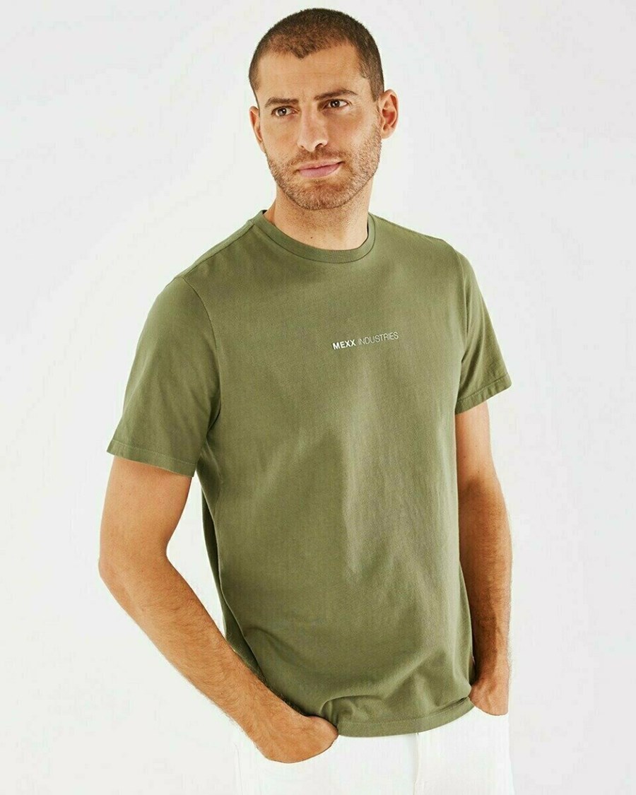 Mexx Crewneck t-shirt Army Green Zielone | UISGY0954