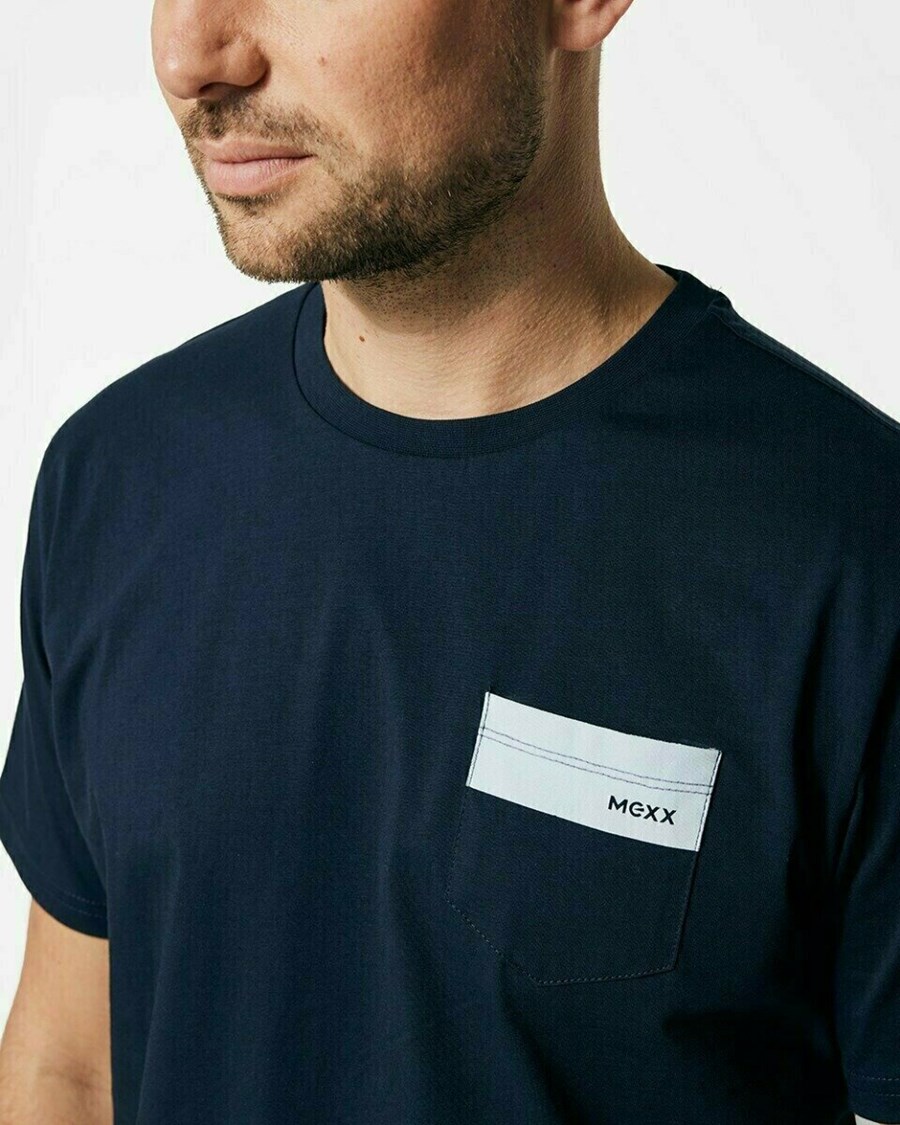 Mexx Crewneck t-shirt Navy Niebieskie | HTJSE1945