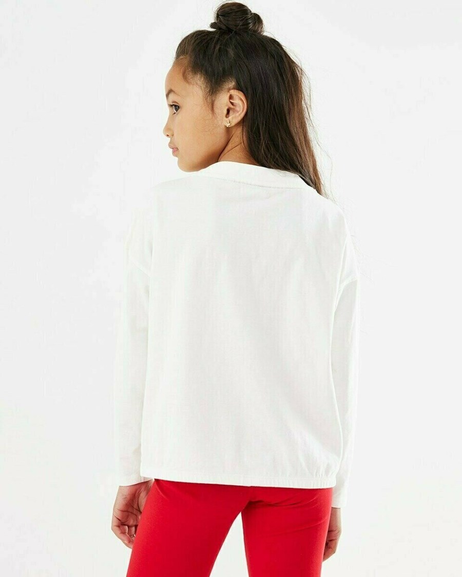 Mexx Cropped shirt LS Off white Białe | FJKBZ9431