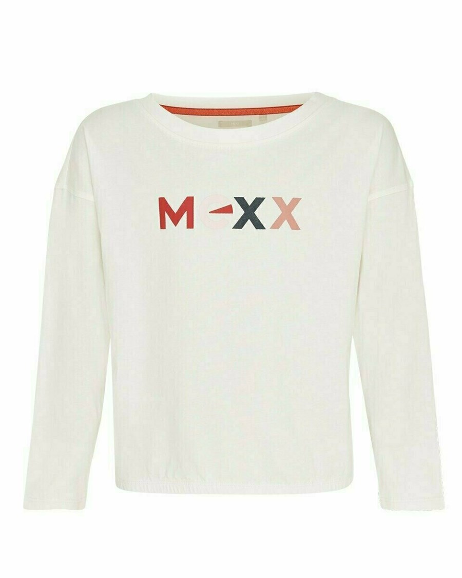 Mexx Cropped shirt LS Off white Białe | FJKBZ9431