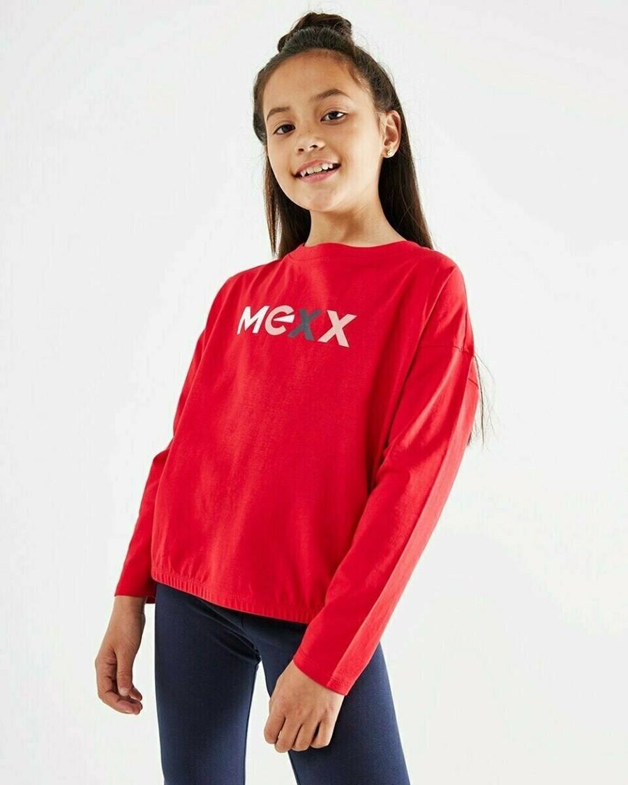 Mexx Cropped shirt LS Red Czerwone | FELVP4801