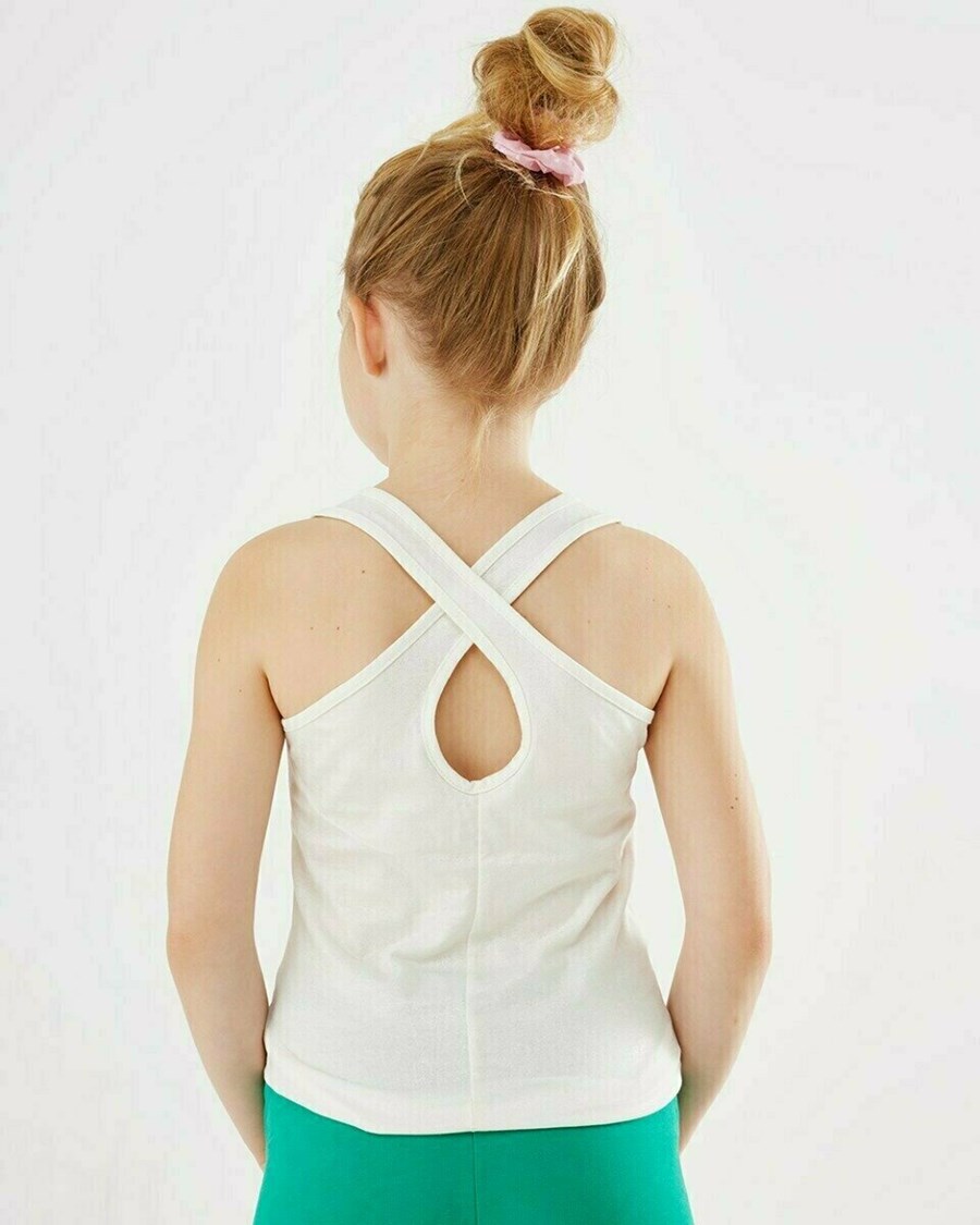 Mexx Crossed back singlet Off white Białe | GVDRQ0154