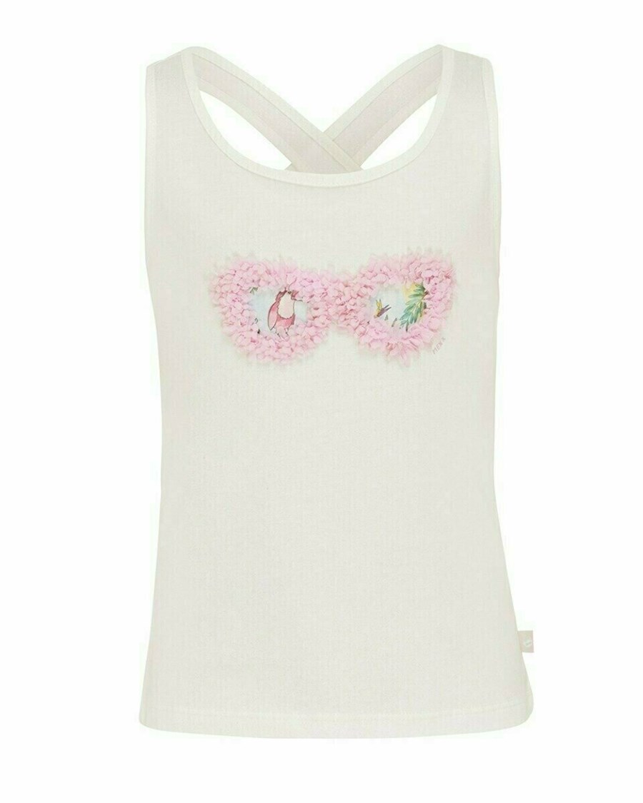 Mexx Crossed back singlet Off white Białe | GVDRQ0154