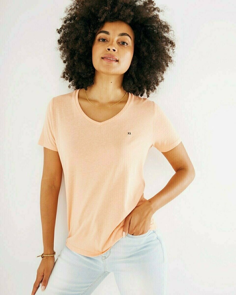 Mexx FEMMIE Basic tee Coral Pomarańczowe | KDZGT3958