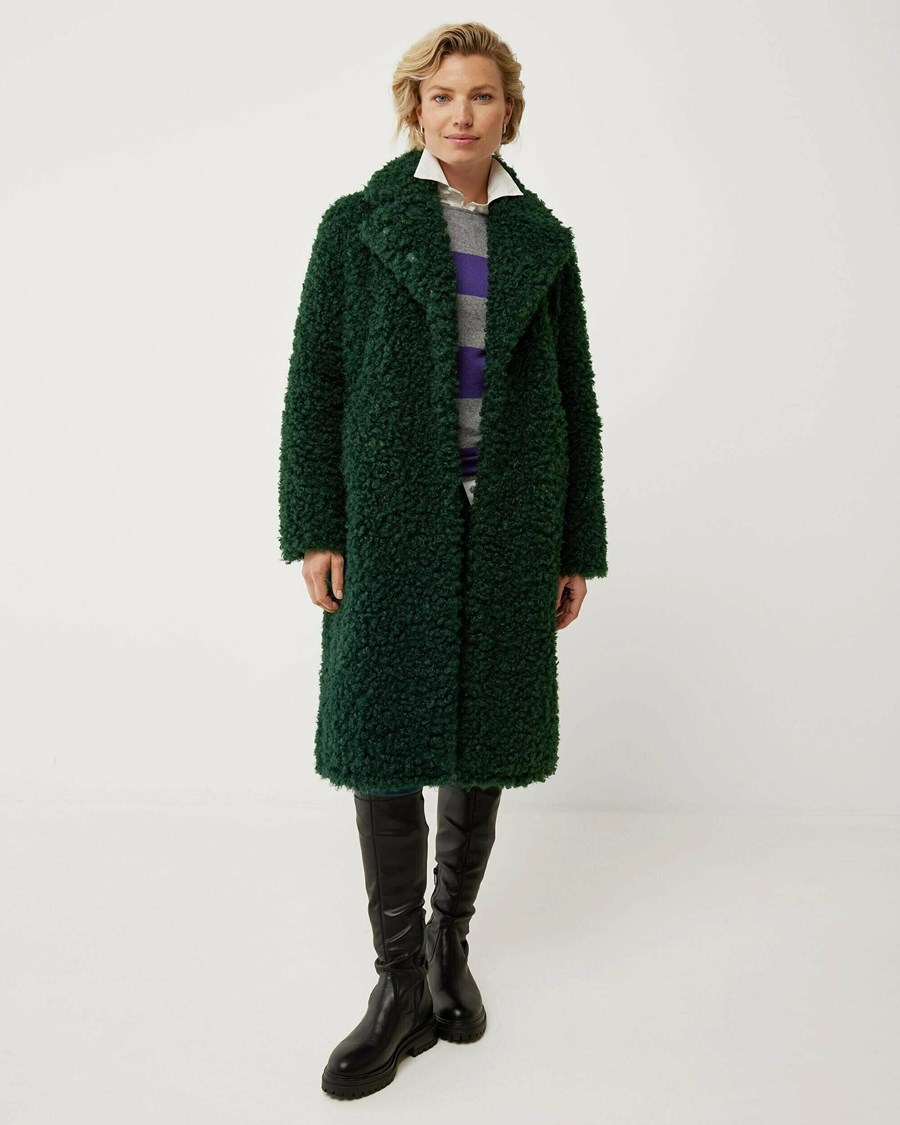 Mexx Faux fur coat with belt Dark Green Zielone | UMVLI3820