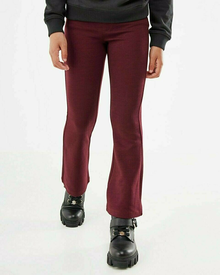 Mexx Flared jersey pants Bordeaux Red Czerwone | SCYDT2516