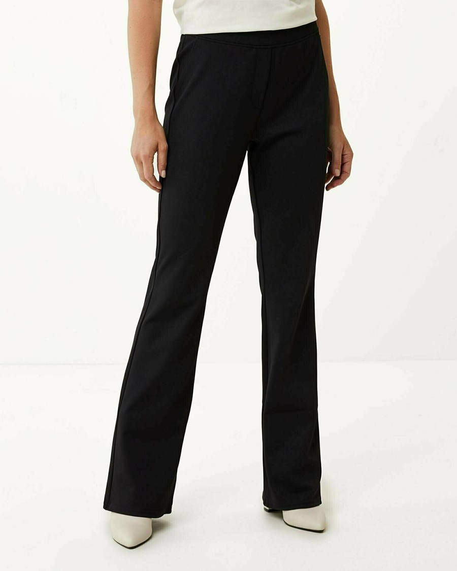 Mexx Flared leg jersey pants Black Czarne | ZWAMN4618