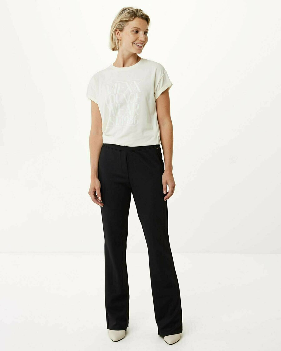 Mexx Flared leg jersey pants Black Czarne | ZWAMN4618