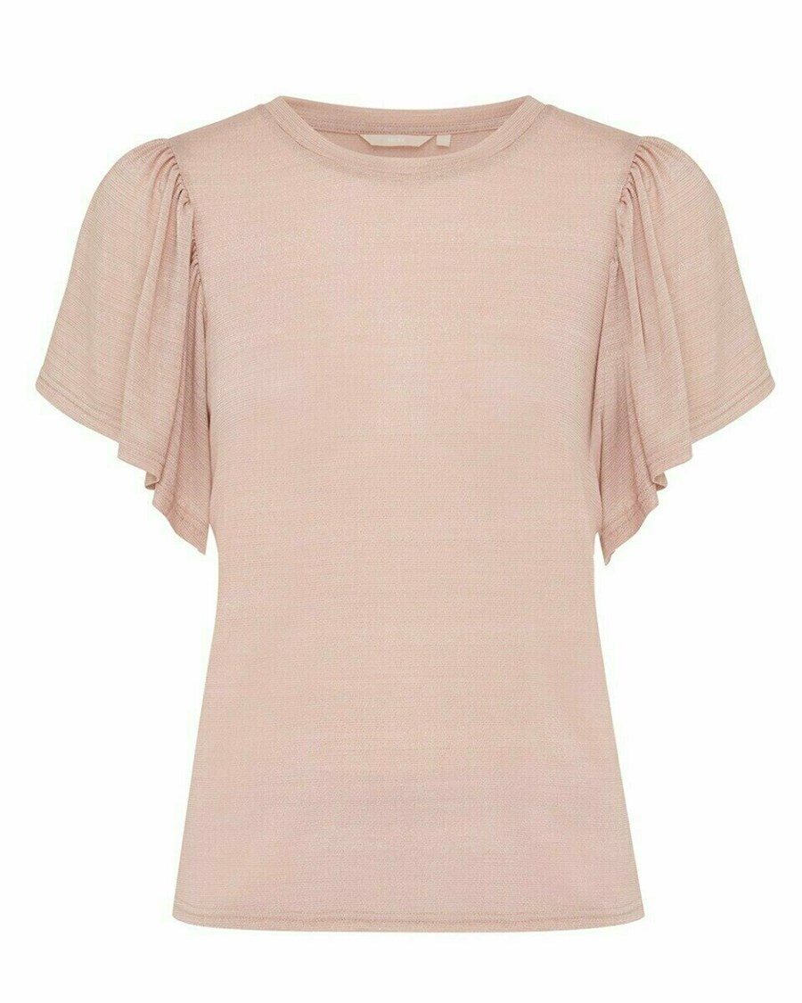 Mexx Flutter sleeve tee Mid Pink Różowe | HTLKU5607