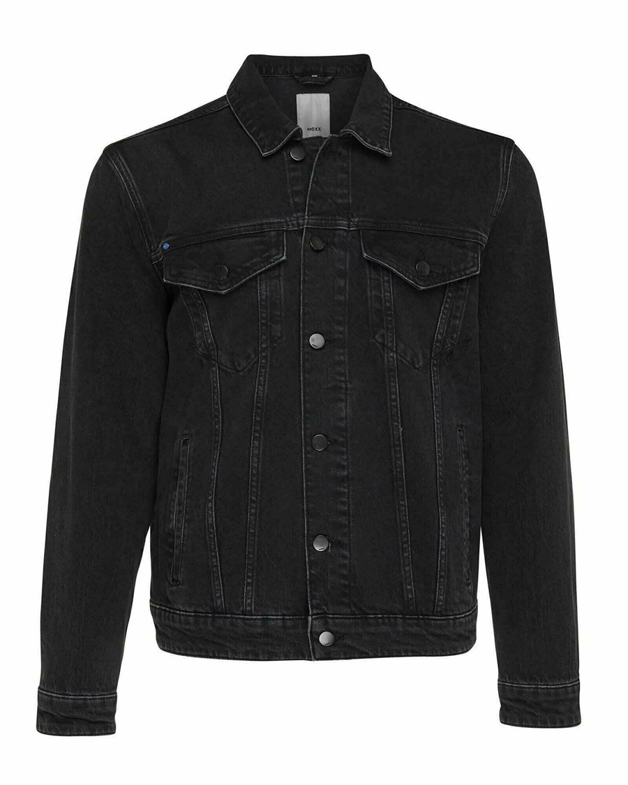 Mexx GLEN Denim jacket Black Used Czarne | LVNAR0438