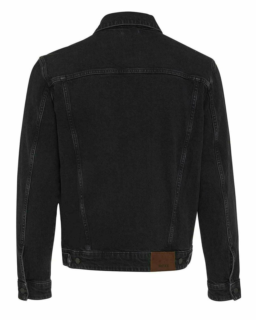 Mexx GLEN Denim jacket Black Used Czarne | LVNAR0438