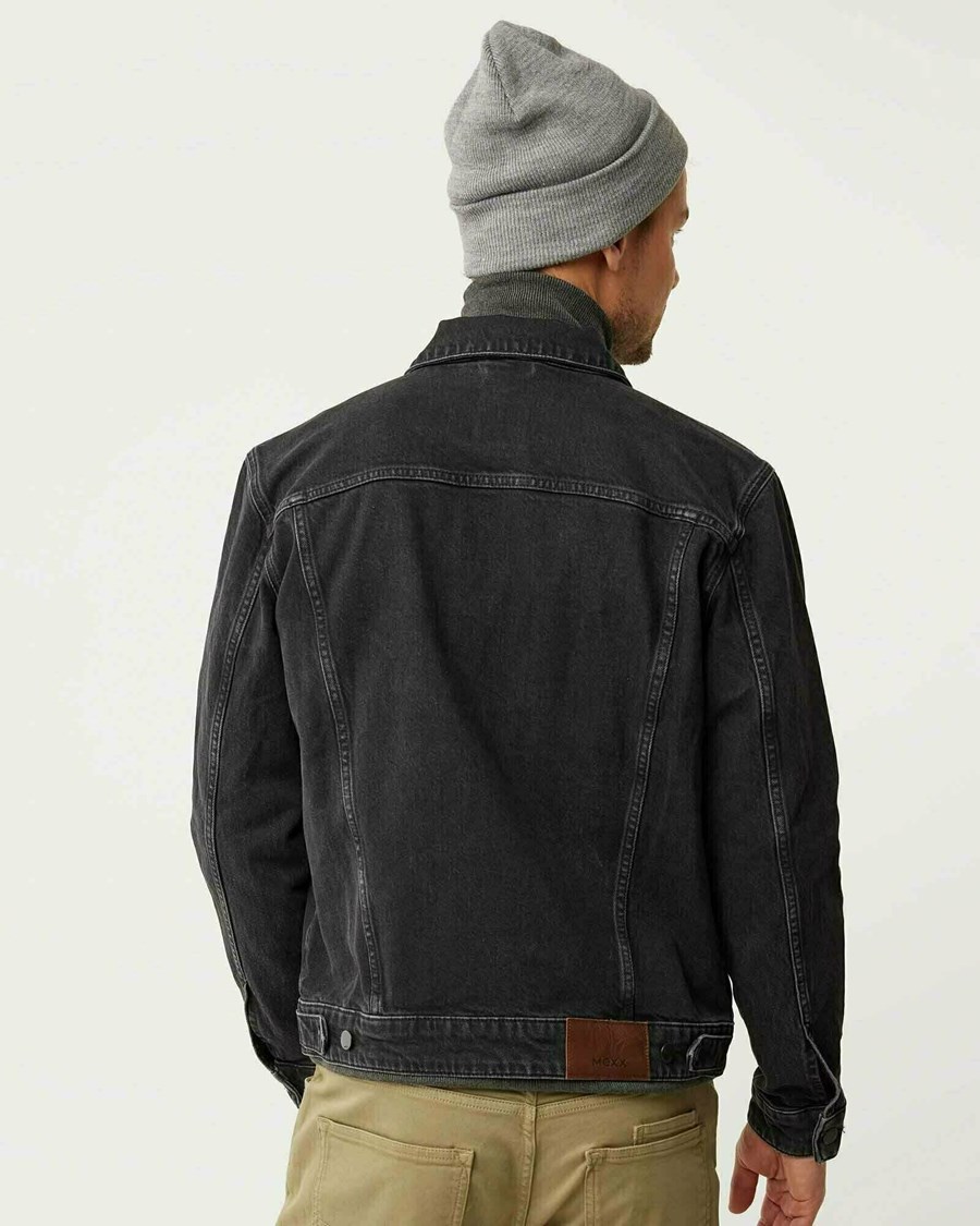 Mexx GLEN Denim jacket Black Used Czarne | LVNAR0438